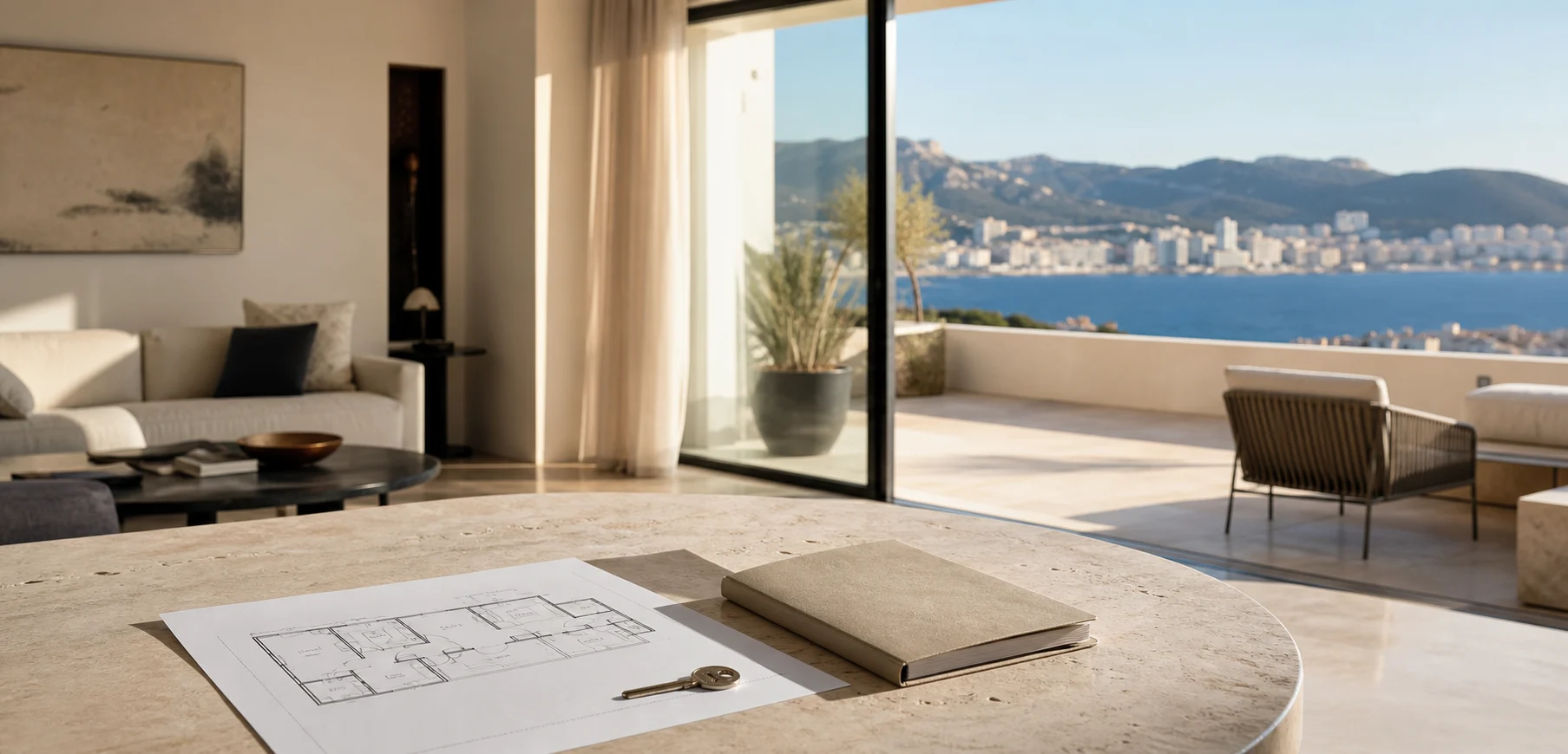 Intérieur lumineux d’un logement dans le Var